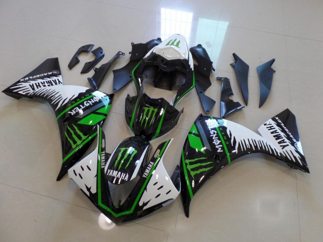 2012-2014 Blanc Vert Big Monster Yamaha YZF R1 Carénage Moto