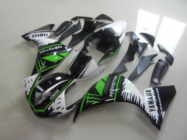 2012-2014 Blanc Vert Monster Yamaha YZF R1 Carénage Moto