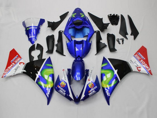 2012-2014 Bleu Blanc Noir Rouge Yamaha YZF R1 Carénage Moto