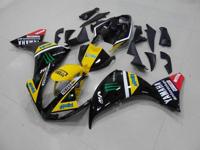 2012-2014 Jaune Noir Monster Yamaha YZF R1 Carénage Moto