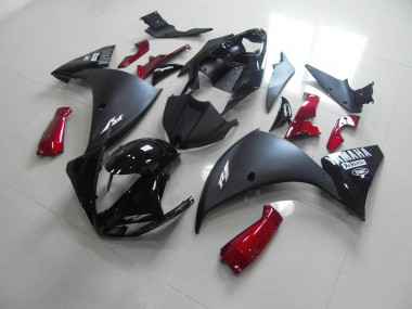 2012-2014 Noir Mat Rouge Yamaha YZF R1 Carénage Moto