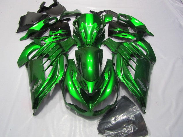 2012-2021 Vert Blanc Ninja Décalque Kawasaki ZX14R ZZR1400 Carénage Moto