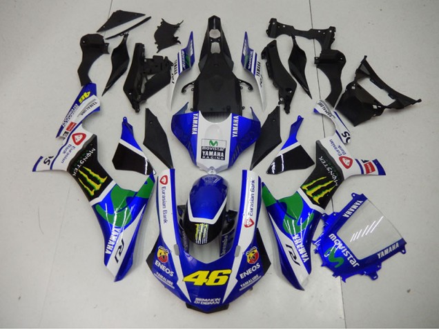 2015-2019 Bleu Bleu Blanc ENEOS Movistar 46 Yamaha YZF R1 Carénage Moto