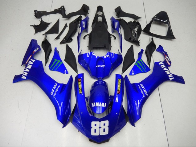 2015-2019 Bleu Monster 88 Yamaha YZF R1 Carénage Moto