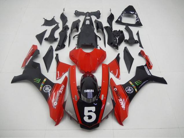 2015-2019 Noir Rouge 5 Yamaha YZF R1 Carénage Moto